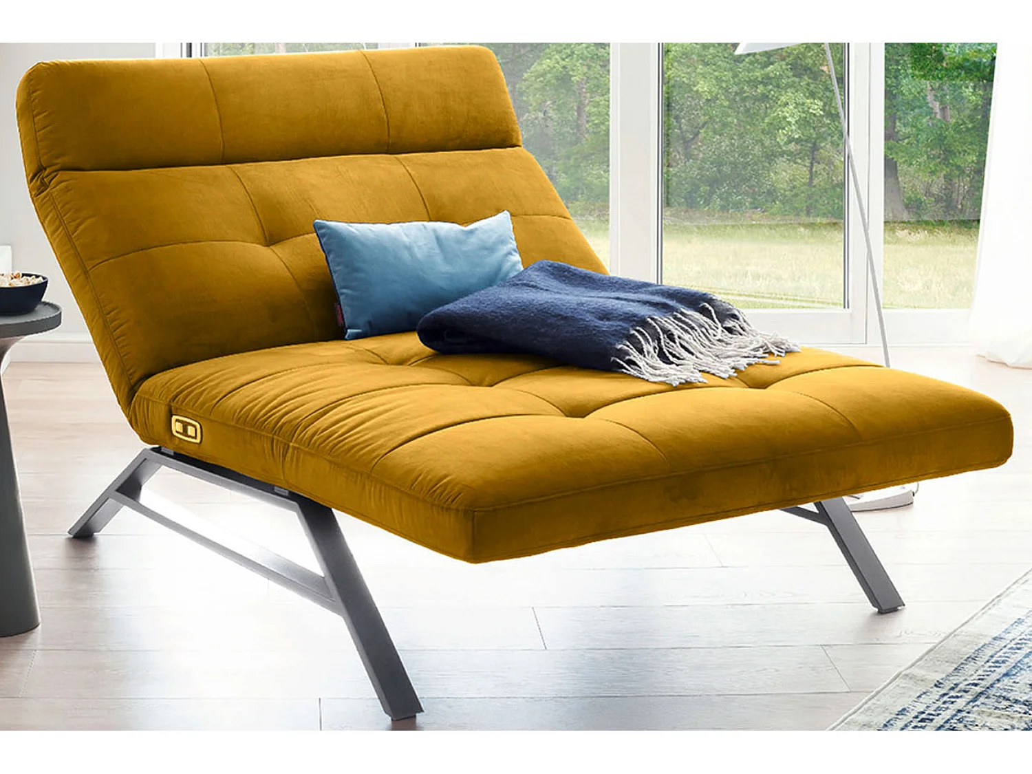 Chaise longue - amarillo terciopelo - AMERIVA