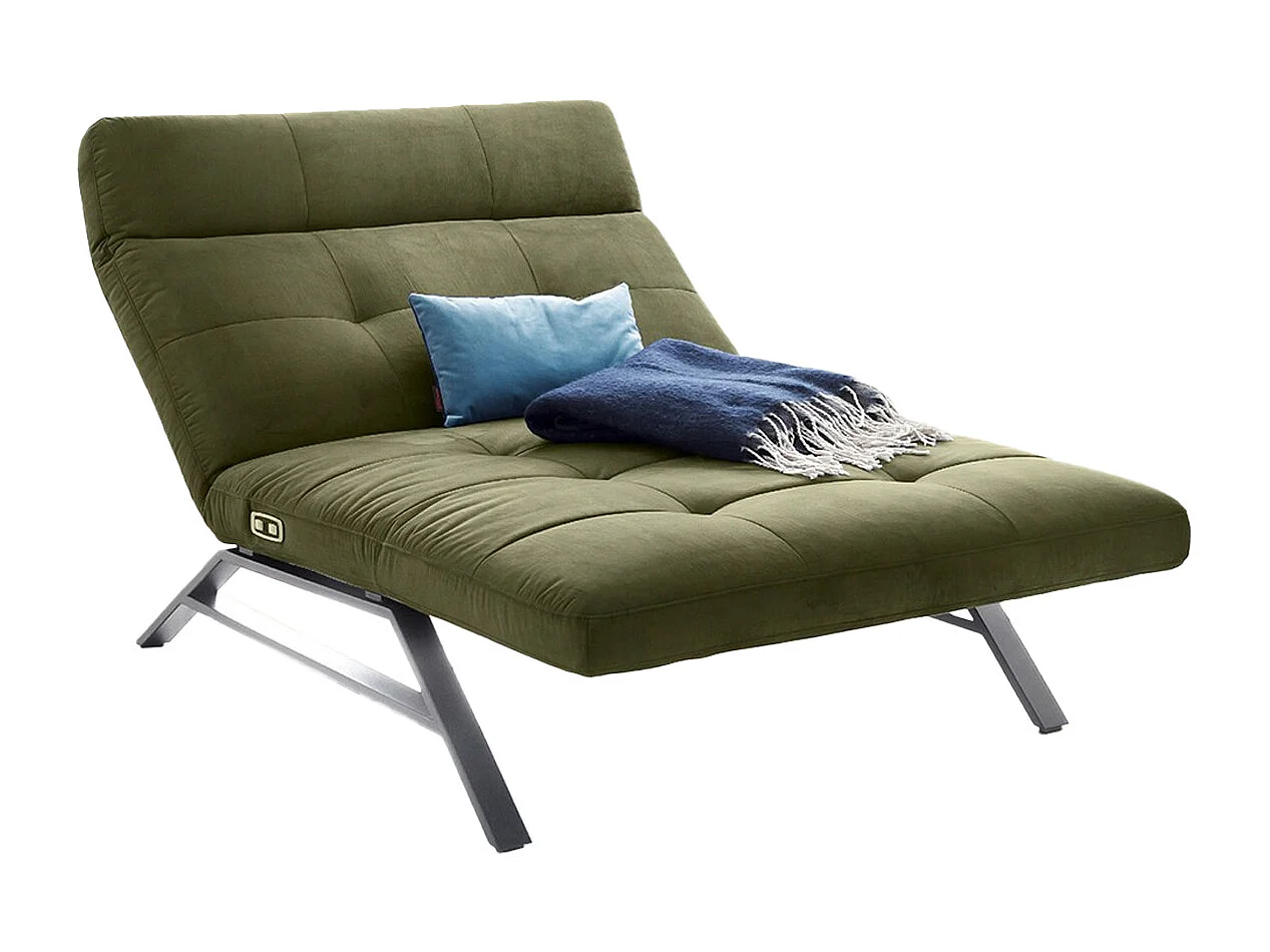 Chaise longue - vert foncé Velours - AMERIVA