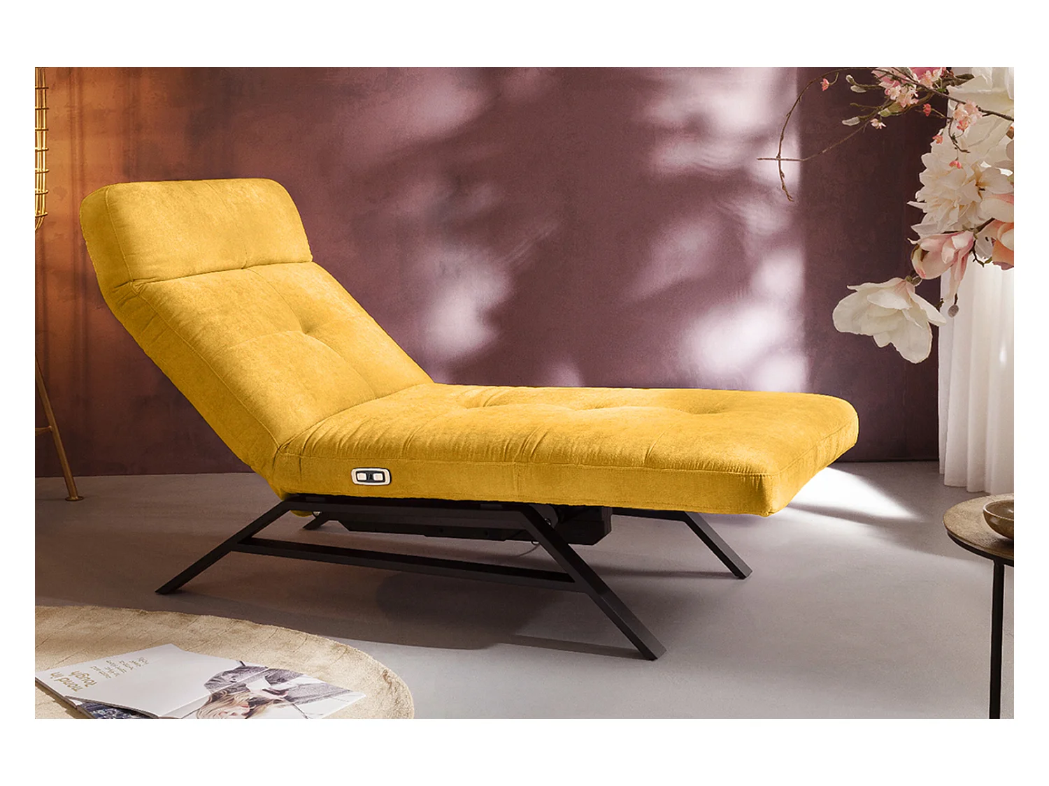 Chaise - giallo velluto - AMERIVA