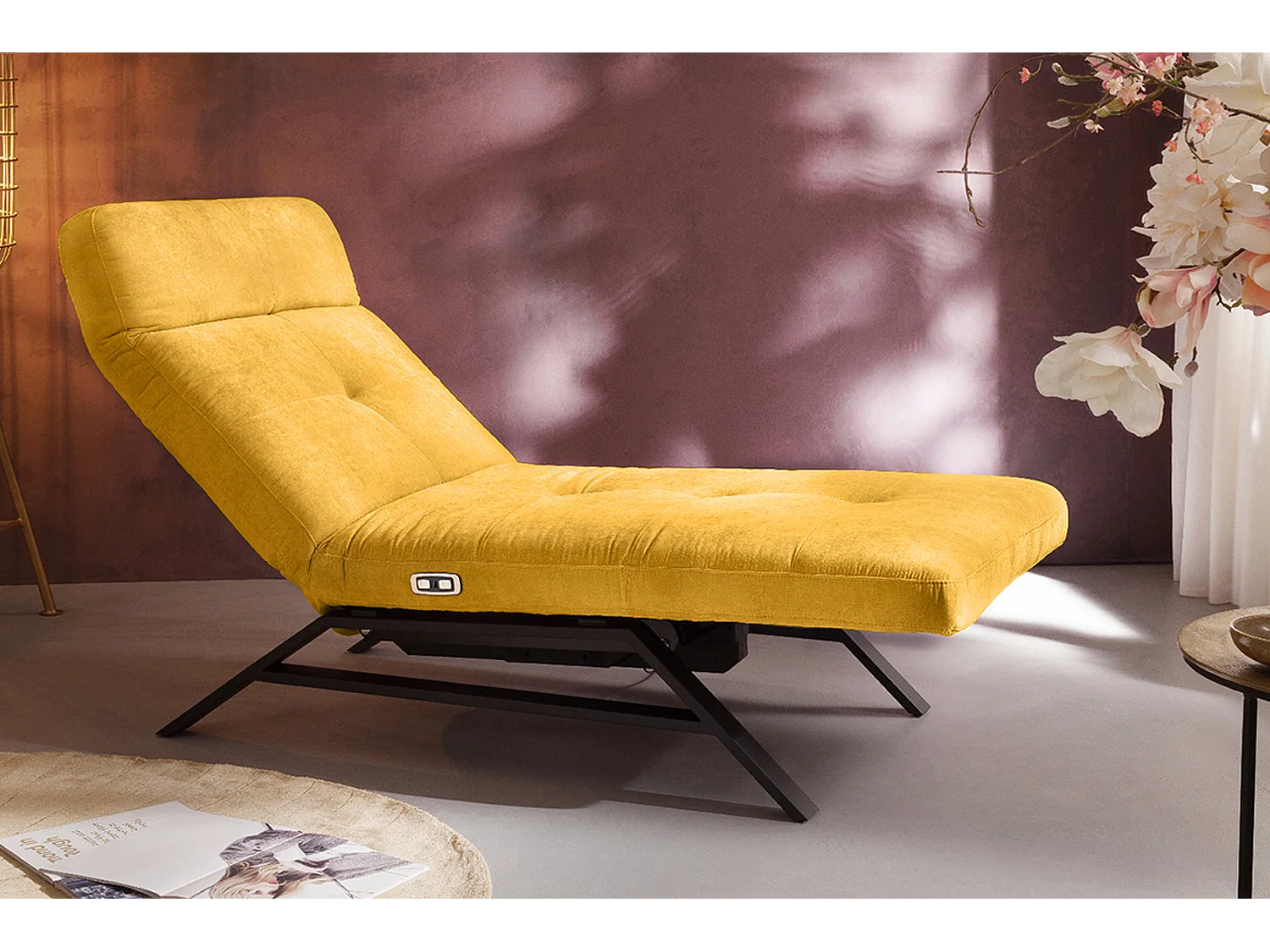 Chaise - giallo velluto - AMERIVA