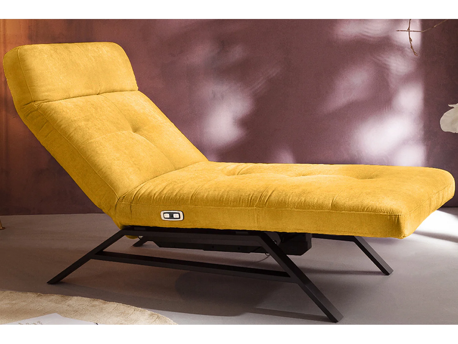 Chaise - giallo velluto - AMERIVA
