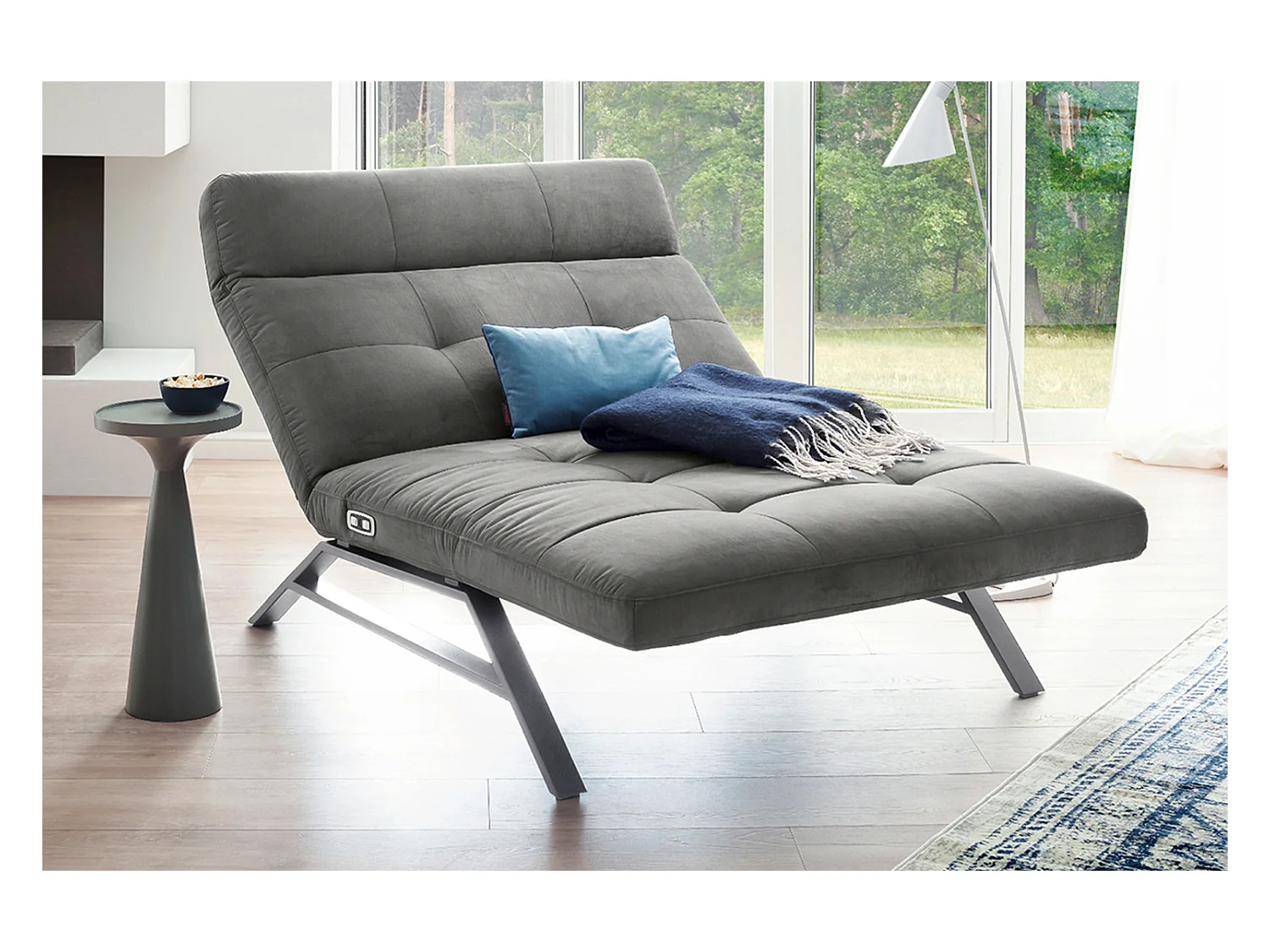 Chaise - argent Velours - AMERIVA