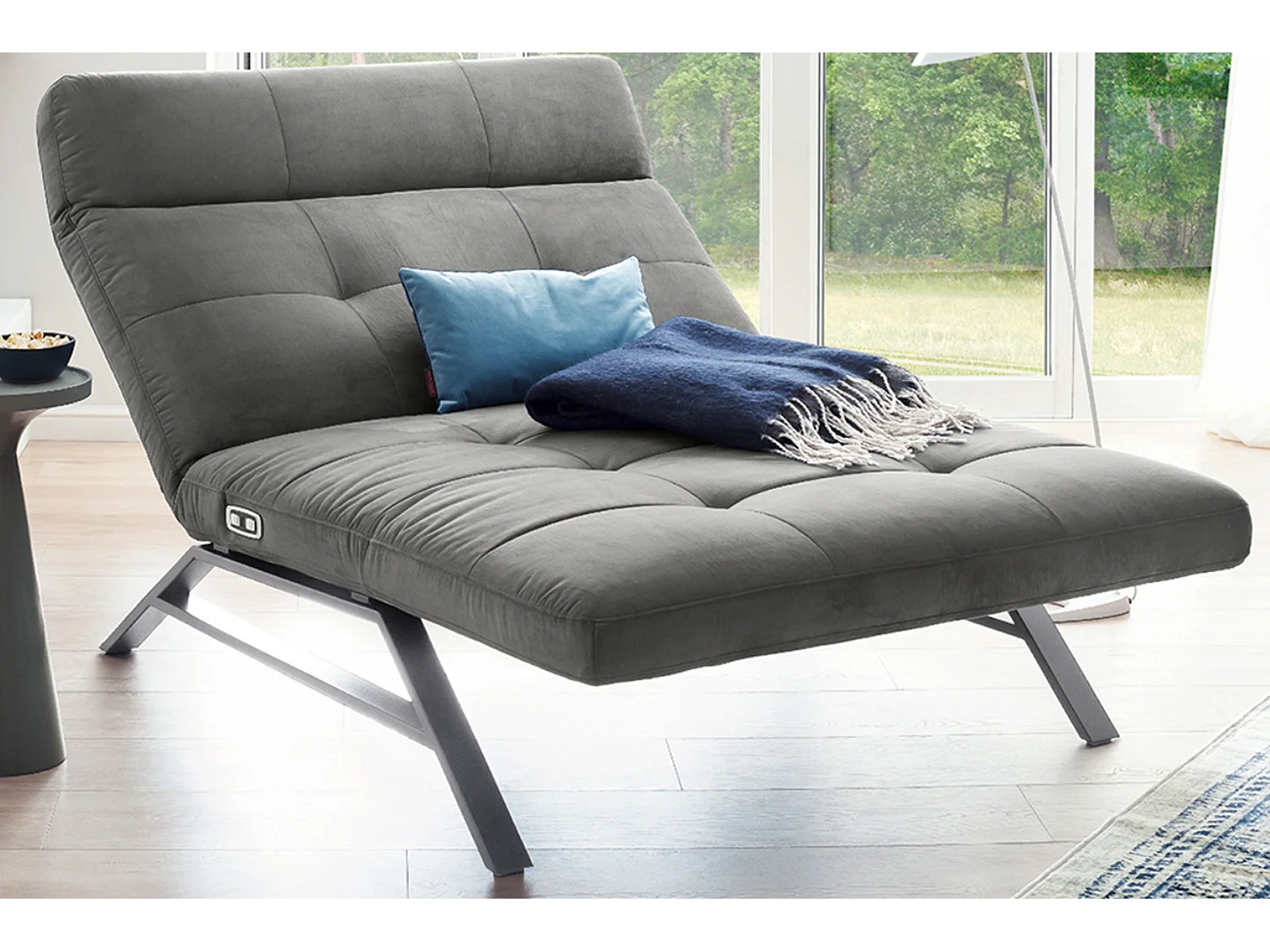 Relaxliege - Silber Velvet - AMERIVA