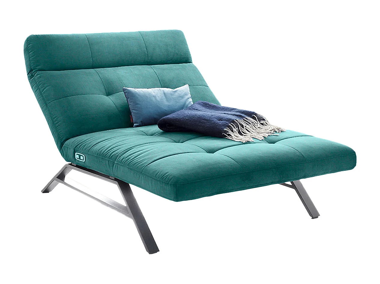 Chaise longue - vert émeraude Velours - AMERIVA