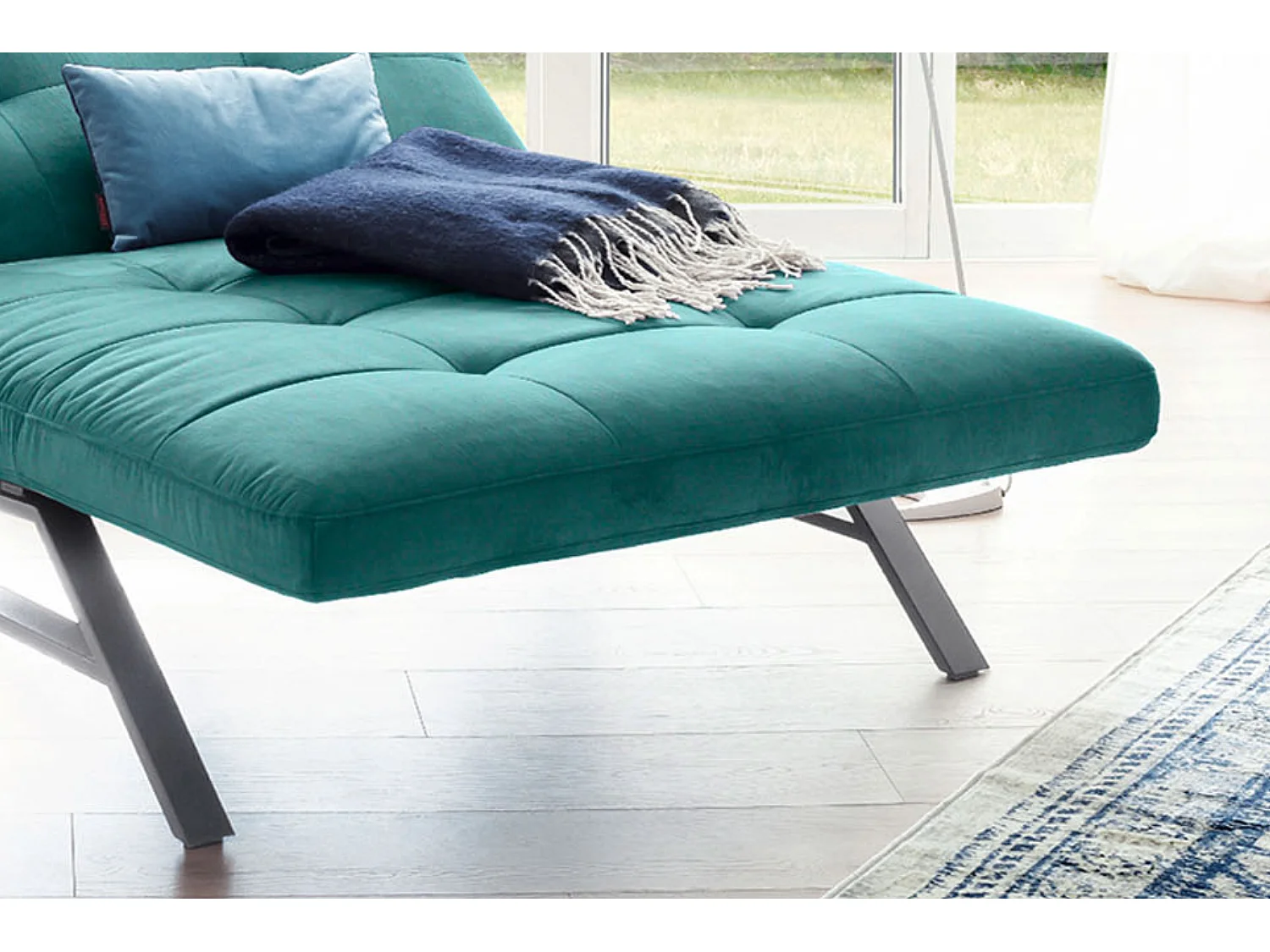 Chaise longue - vert émeraude Velours - AMERIVA
