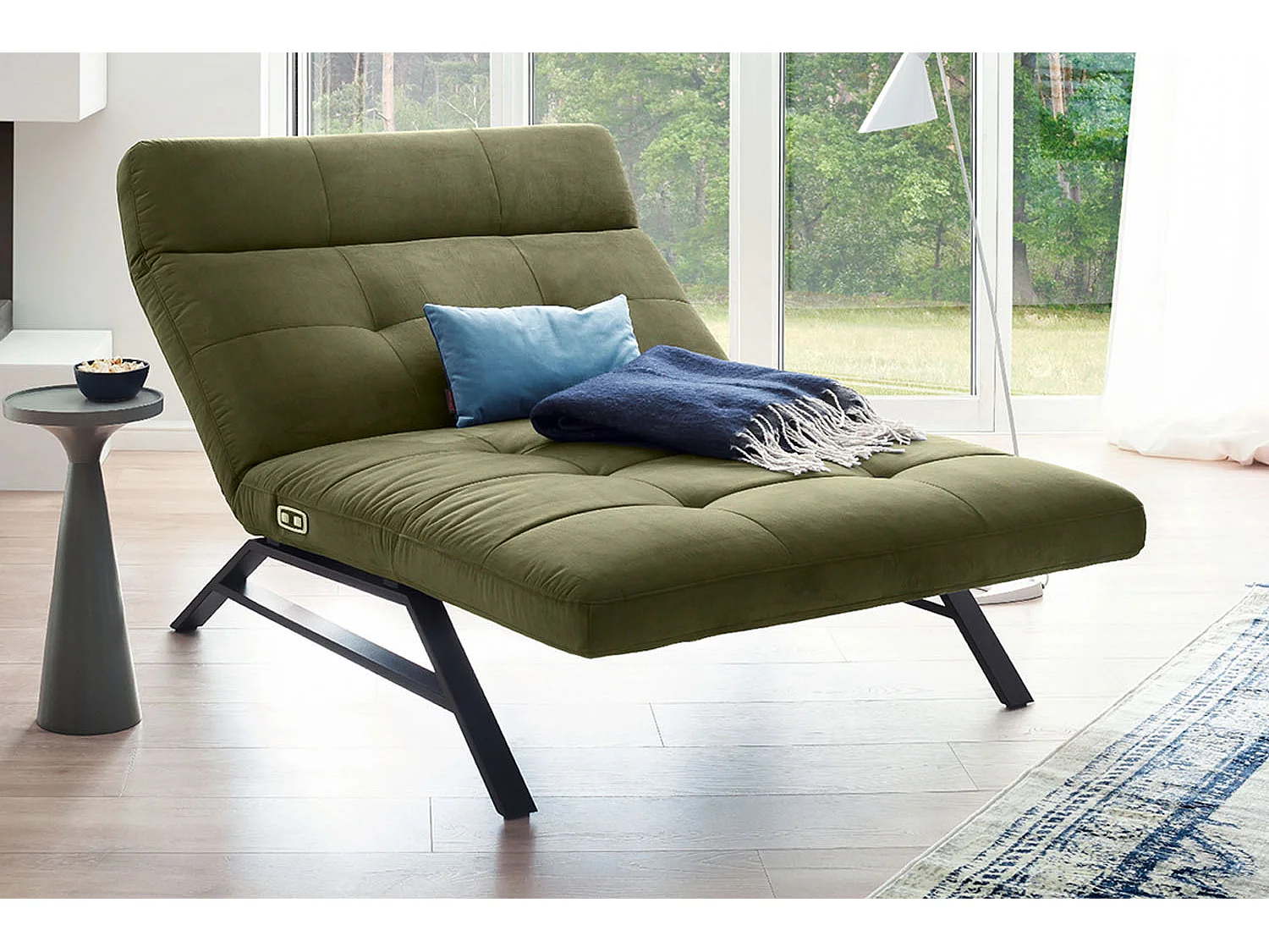 Chaise longue - verde scuro velluto - AMERIVA