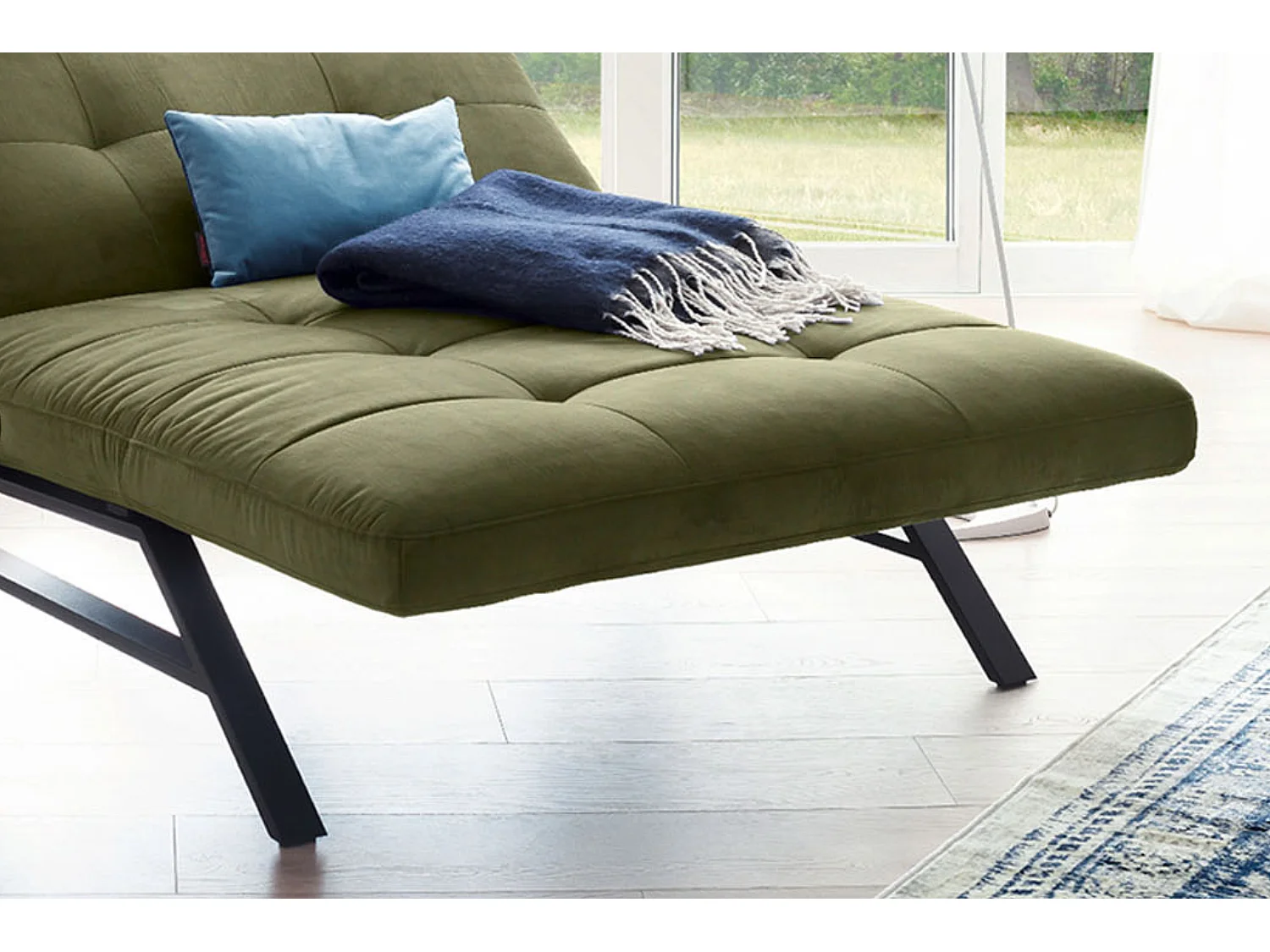 Chaise longue - verde scuro velluto - AMERIVA