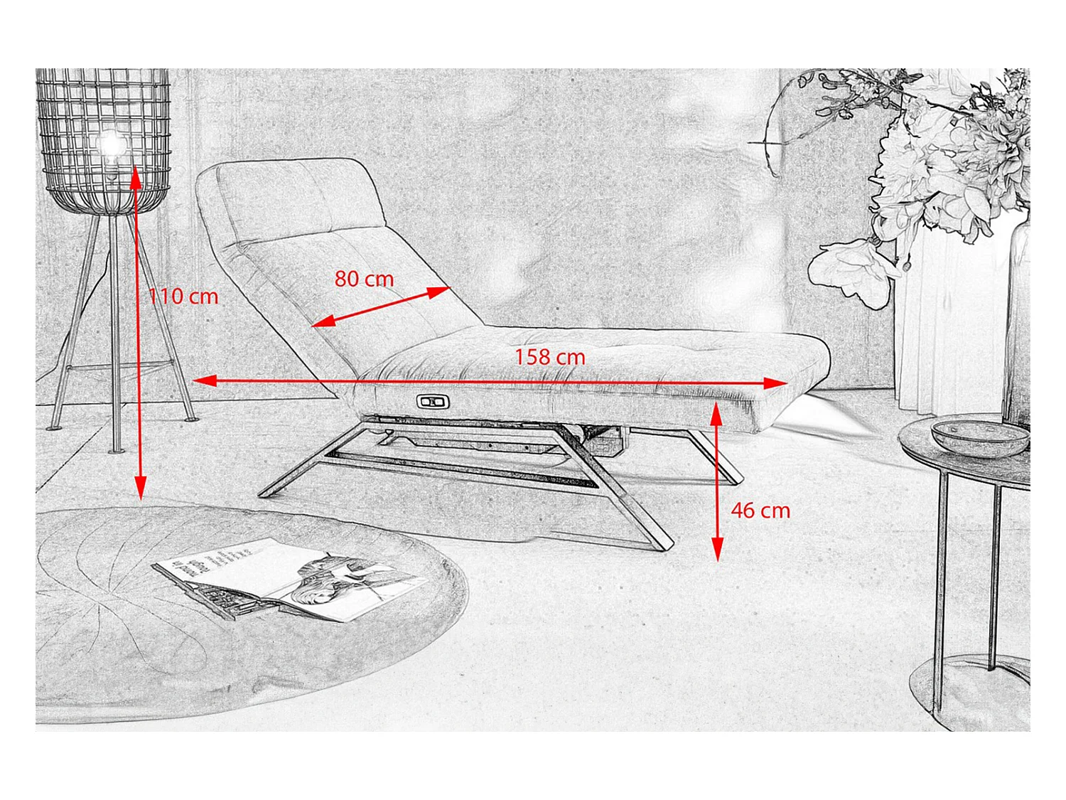 Chaise - Violeta terciopelo - AMERIVA