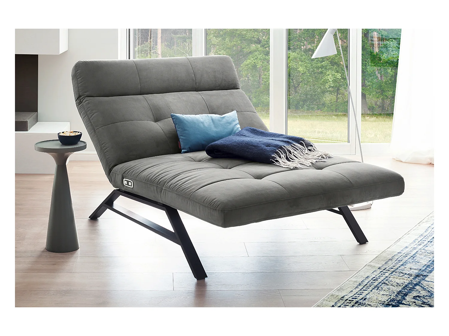 Chaise - argent Velours - AMERIVA