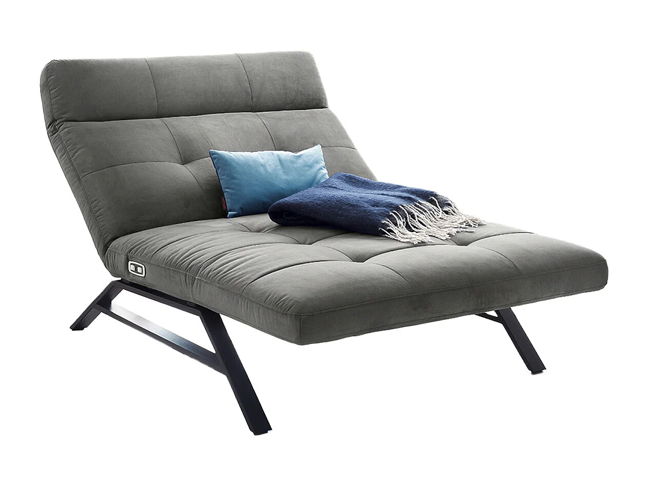 Chaise longue - argento velluto - AMERIVA