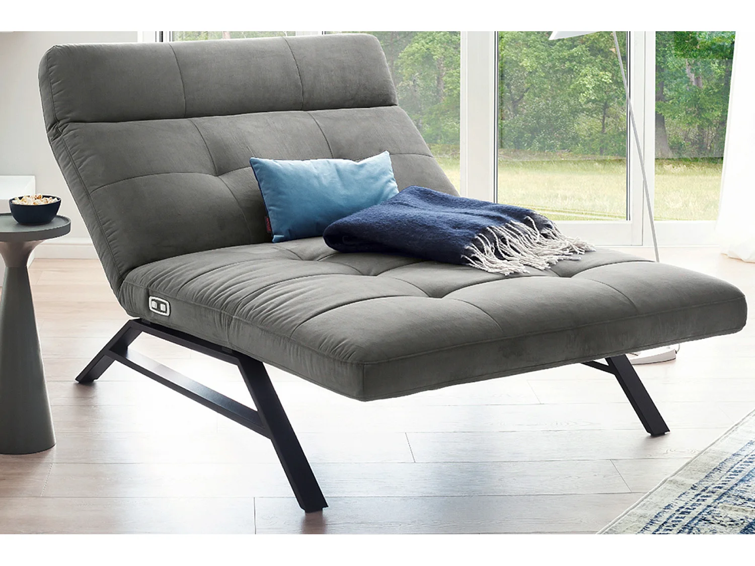 Chaise longue - argento velluto - AMERIVA