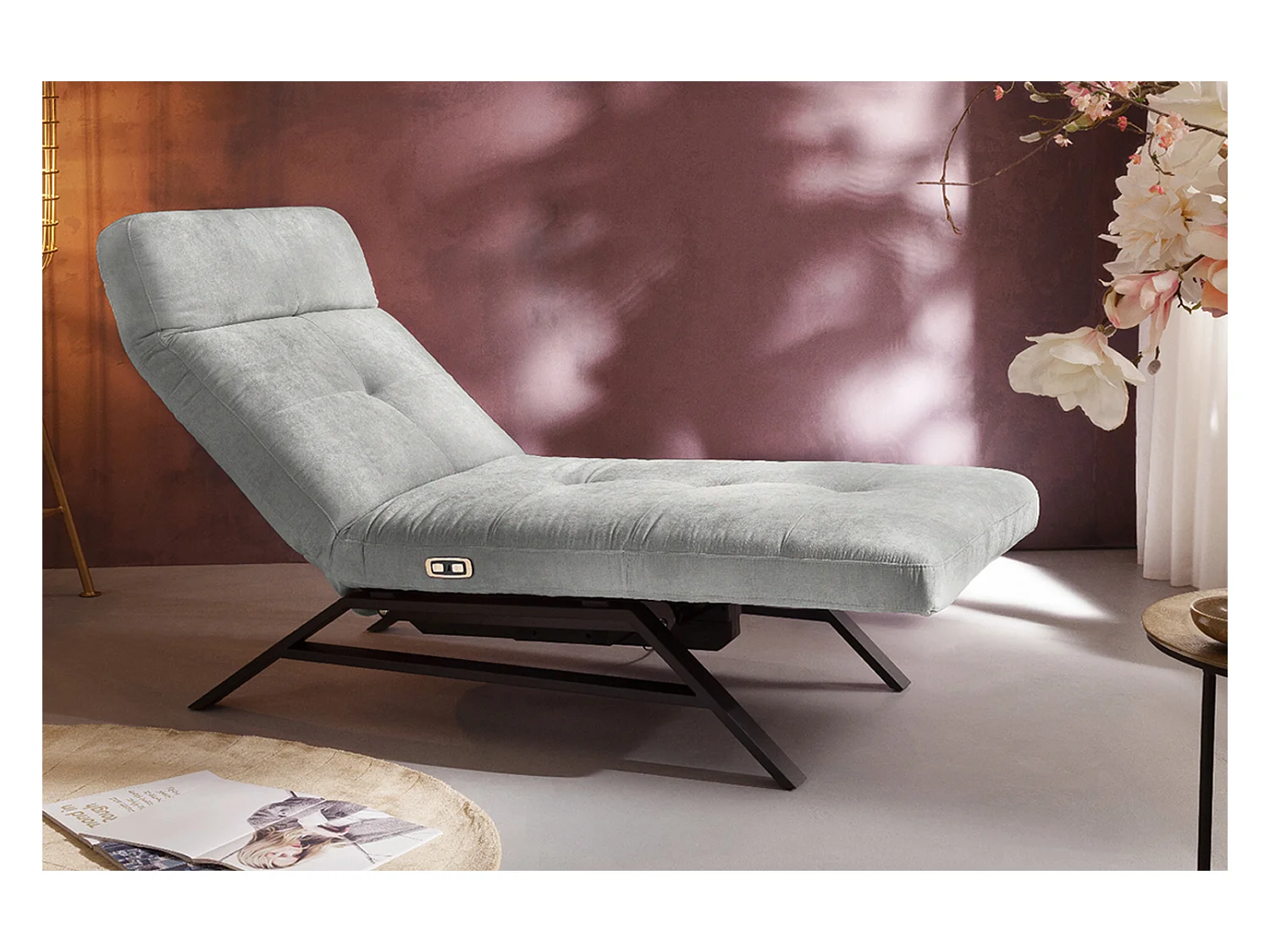 Chaise - argent Velours - AMERIVA