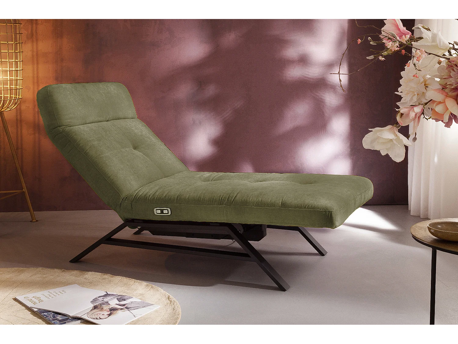 Chaise - vert foncé Velours - AMERIVA