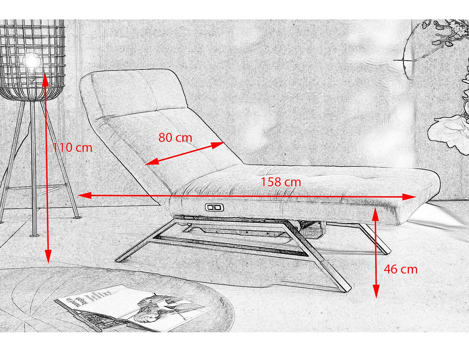 Chaise - vert foncé Velours - AMERIVA