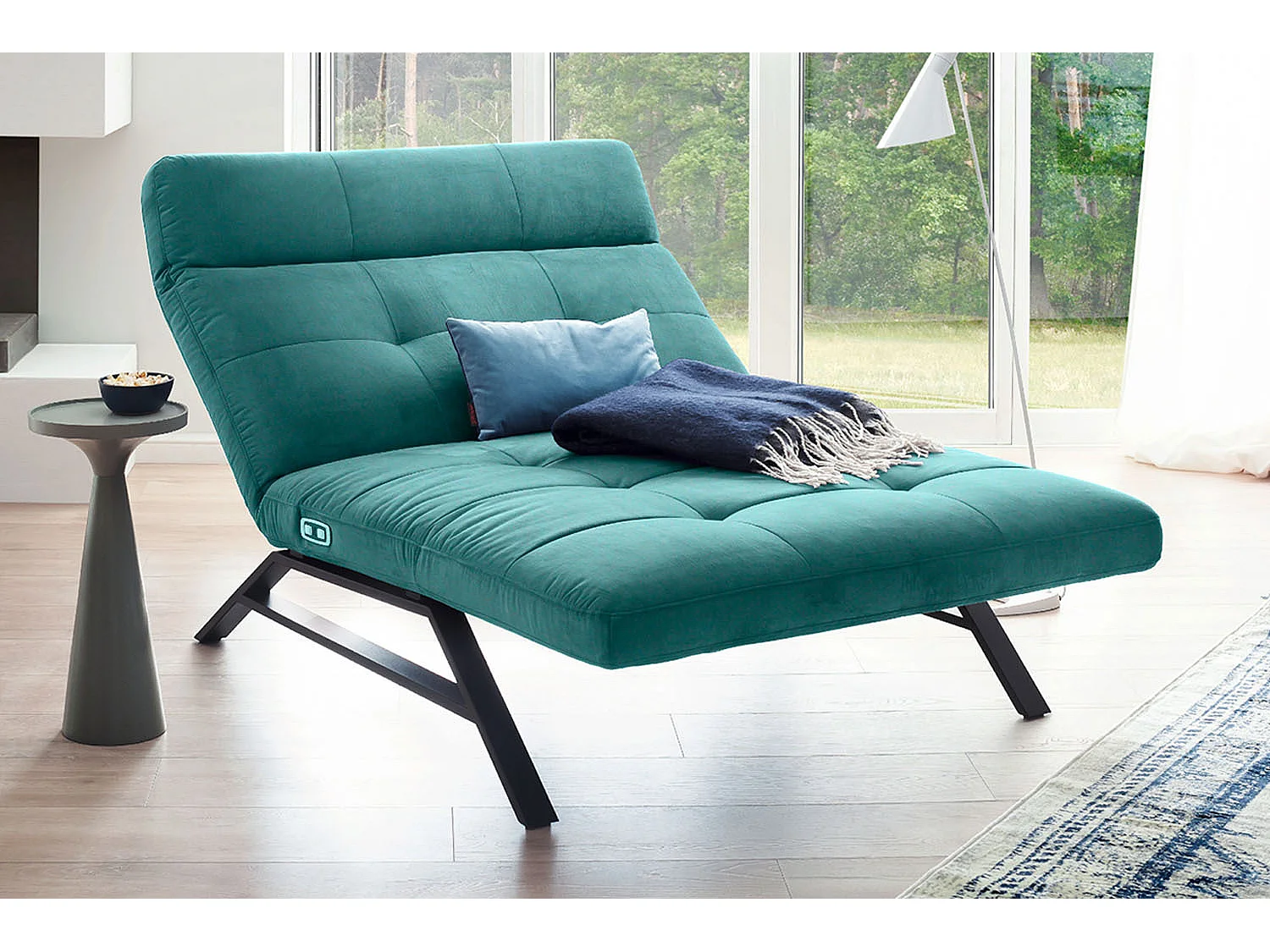 Chaise longue - verde smeraldo velluto - AMERIVA
