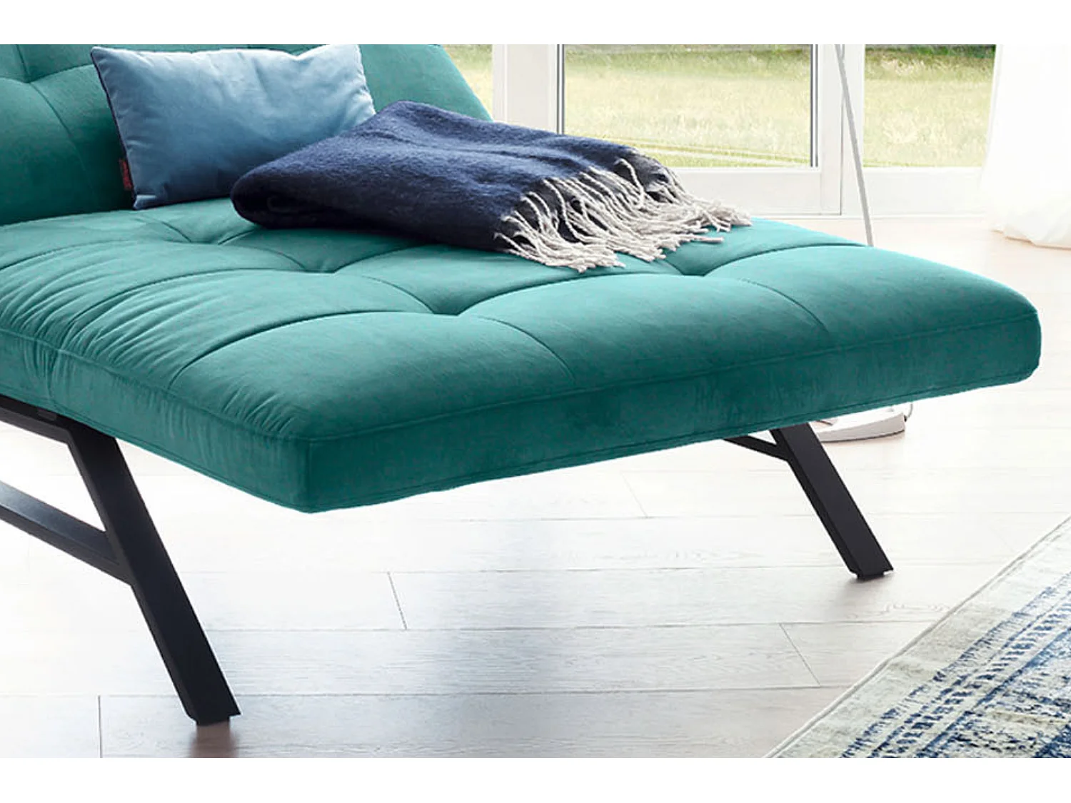 Chaise longue - verde smeraldo velluto - AMERIVA