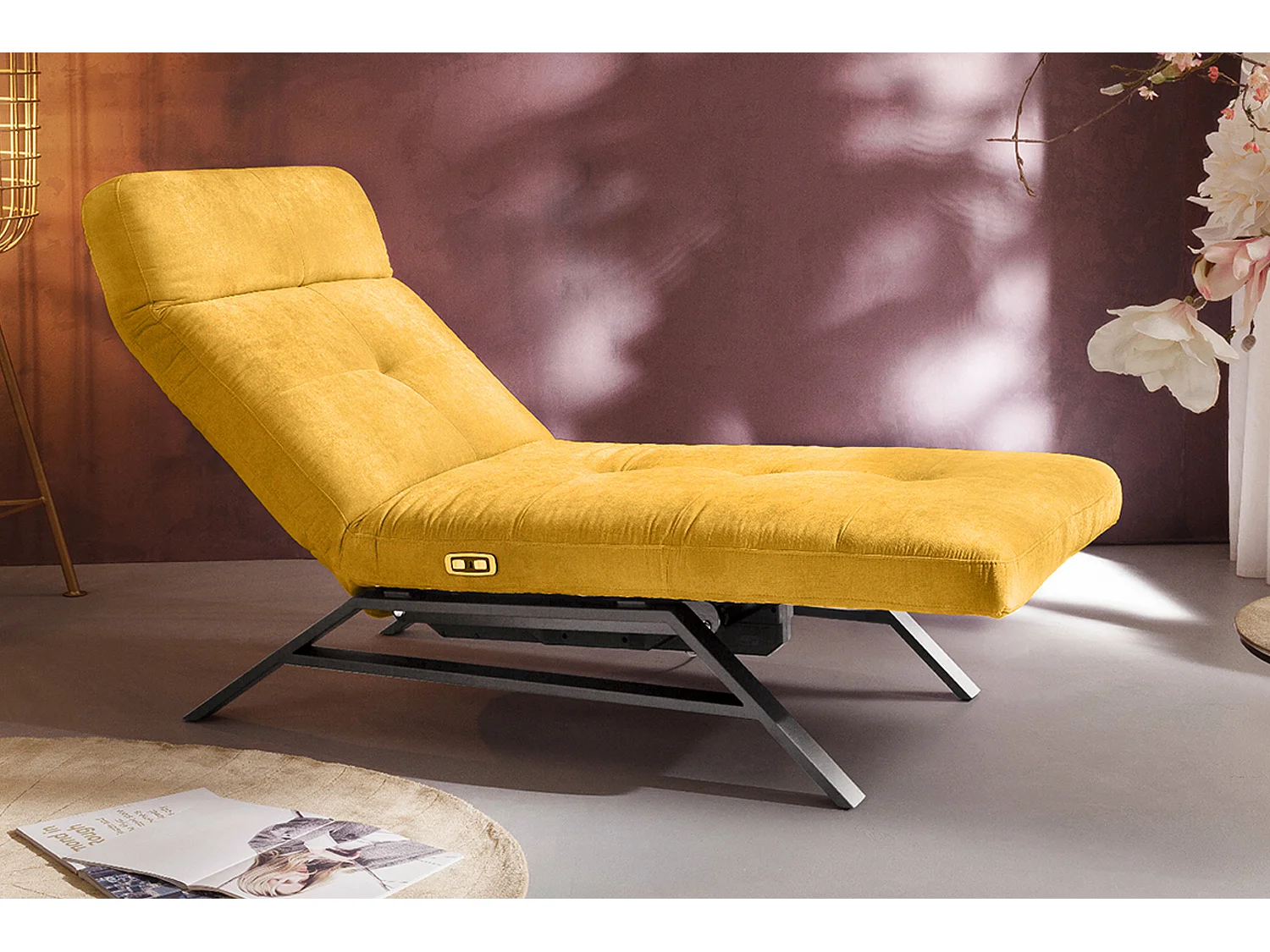 Chaise longue - giallo velluto - AMERIVA