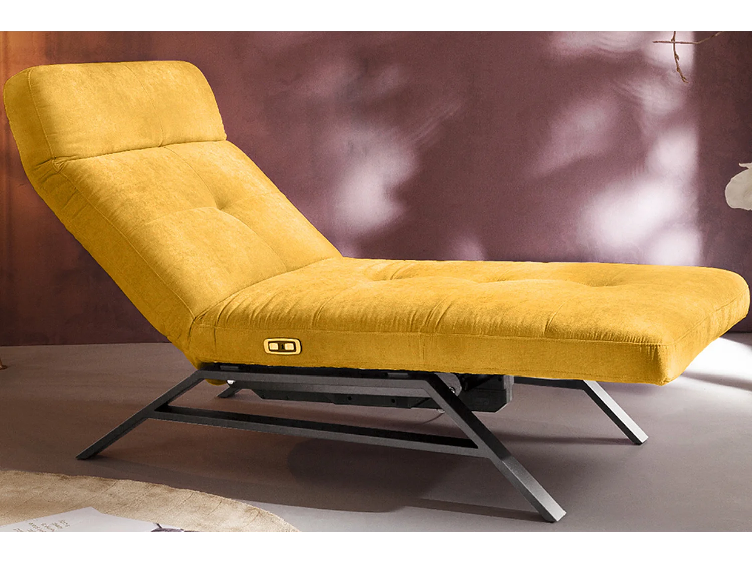 Chaise - giallo velluto - AMERIVA