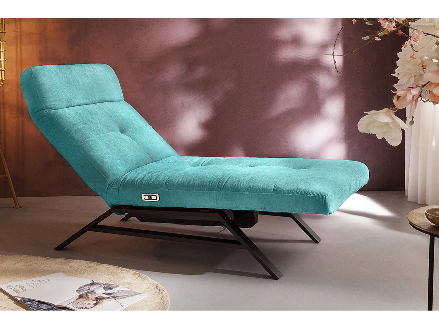 Chaise longue - verde smeraldo velluto - AMERIVA