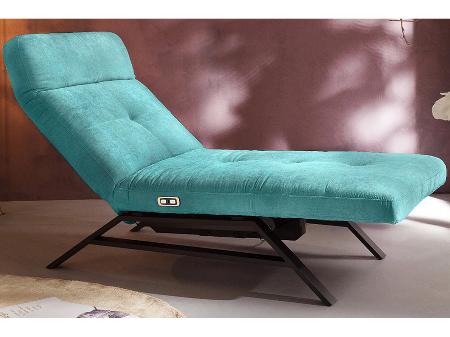 Chaise longue - verde smeraldo velluto - AMERIVA