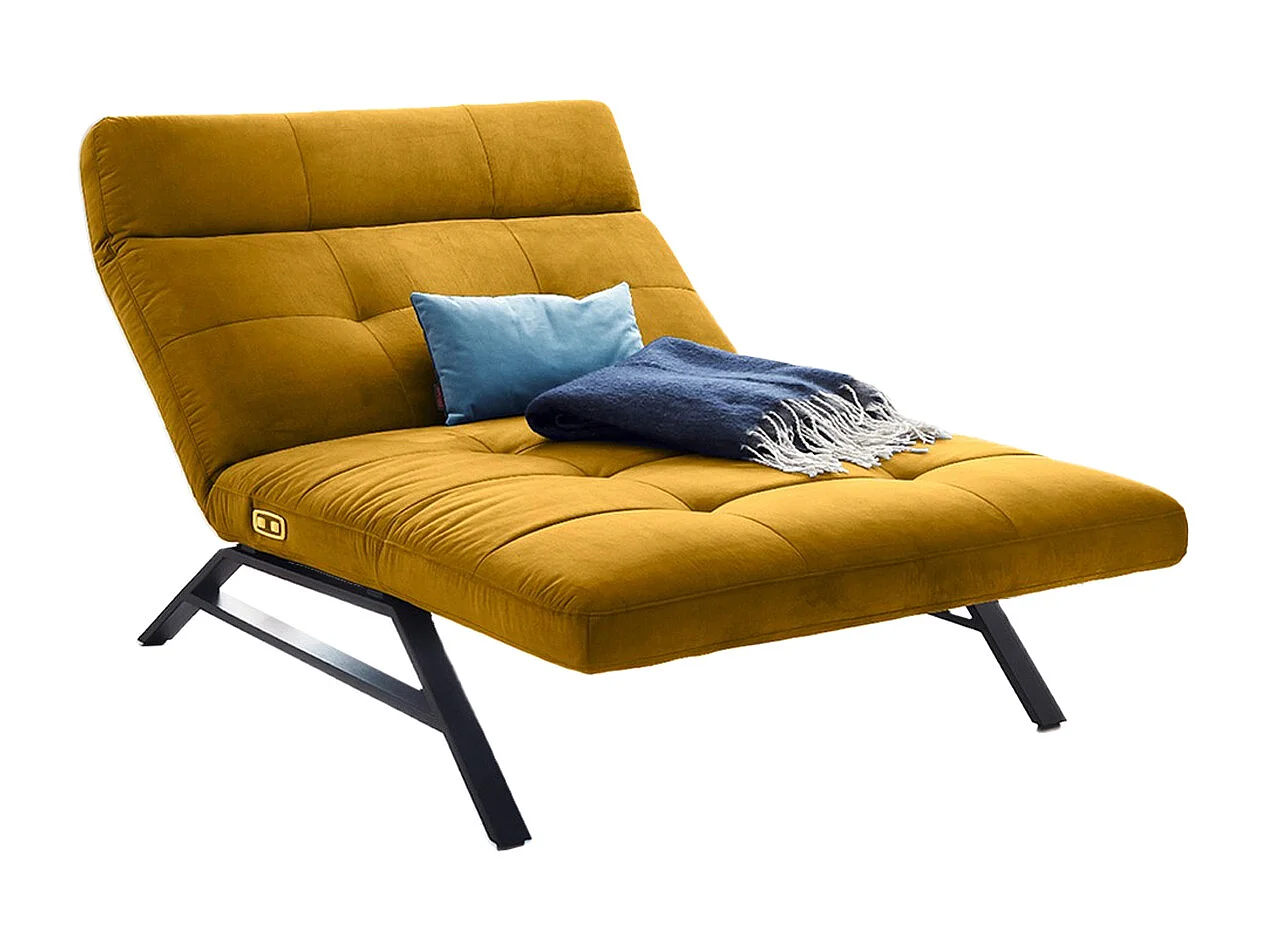 Chaise longue - jaune Velours - AMERIVA