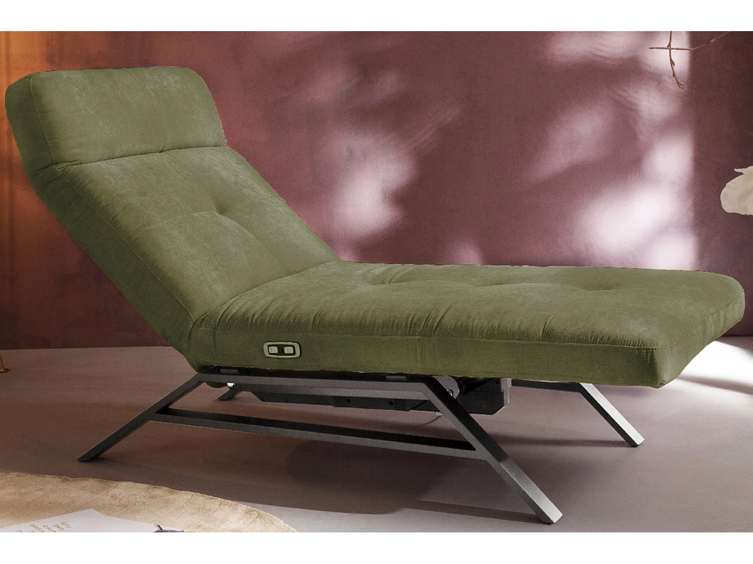 Chaise - verde scuro velluto - AMERIVA
