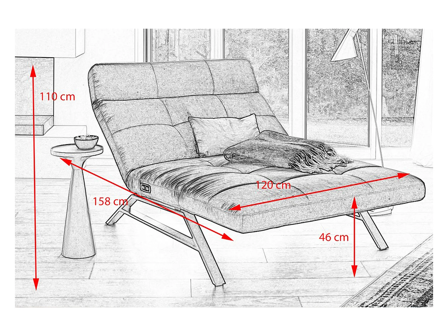 Chaise - Violeta terciopelo - AMERIVA