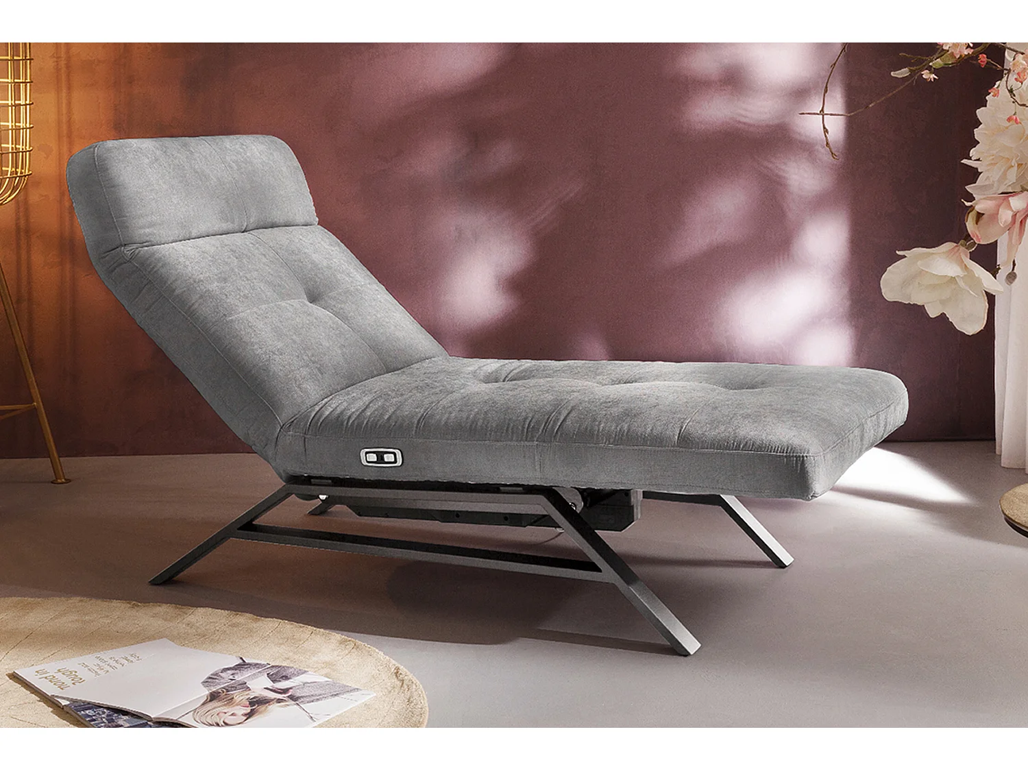Chaise longue - Gris Velours - AMERIVA