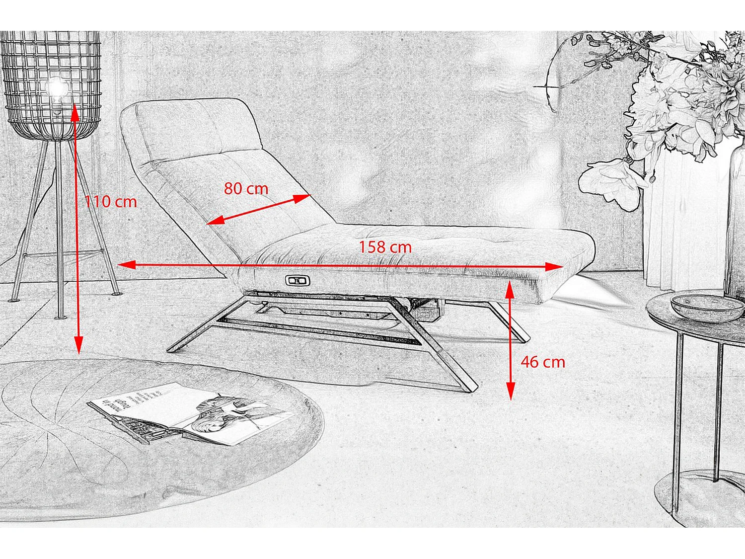 Chaise - argent Velours - AMERIVA