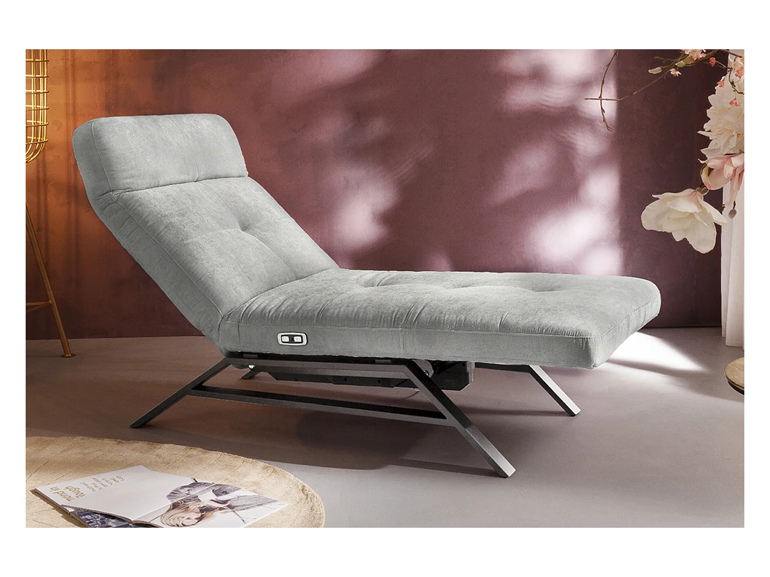 Chaise - argent Velours - AMERIVA