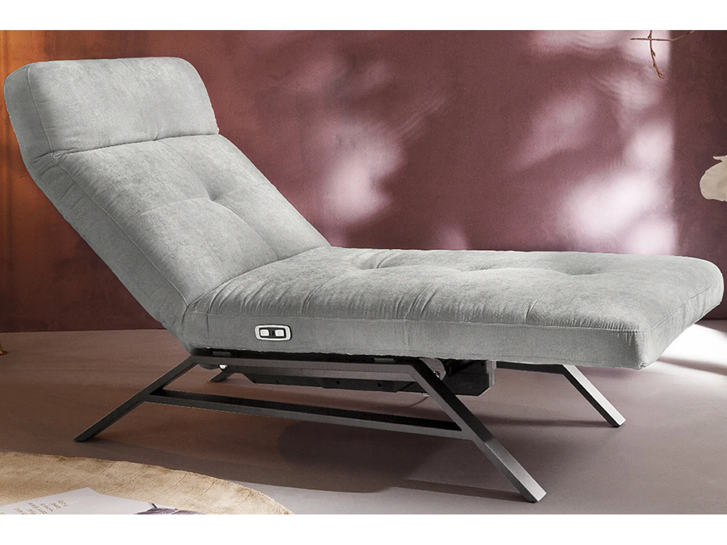 Chaise longue - argento velluto - AMERIVA