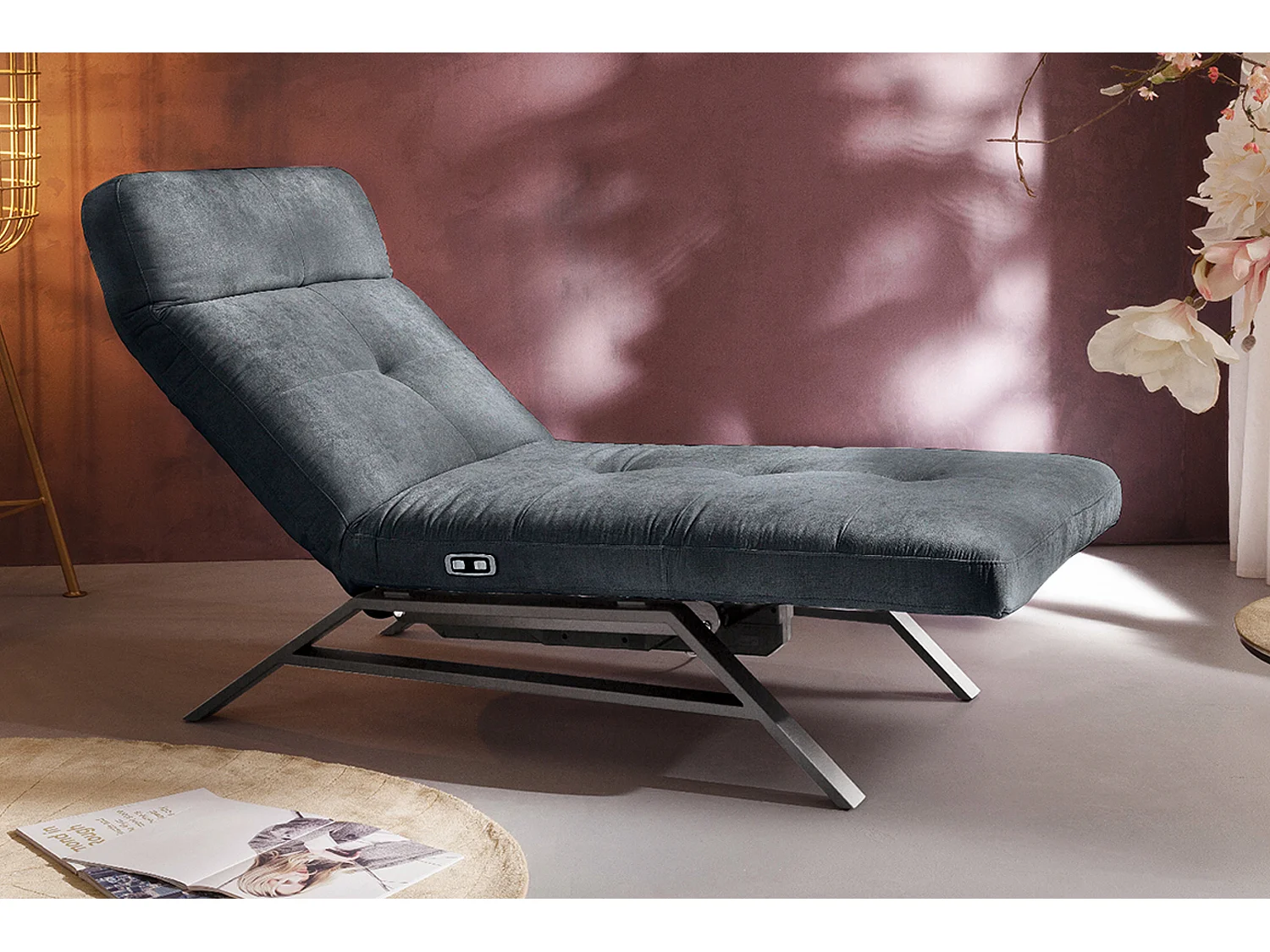 Chaise longue - Nero velluto - AMERIVA