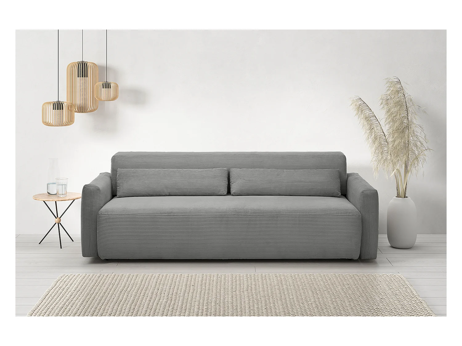 Schlafsofa - Grau Cord - NEO