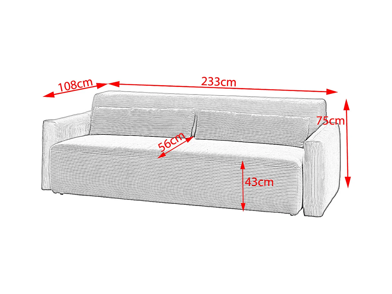 Schlafsofa - Taupe Cord - NEO