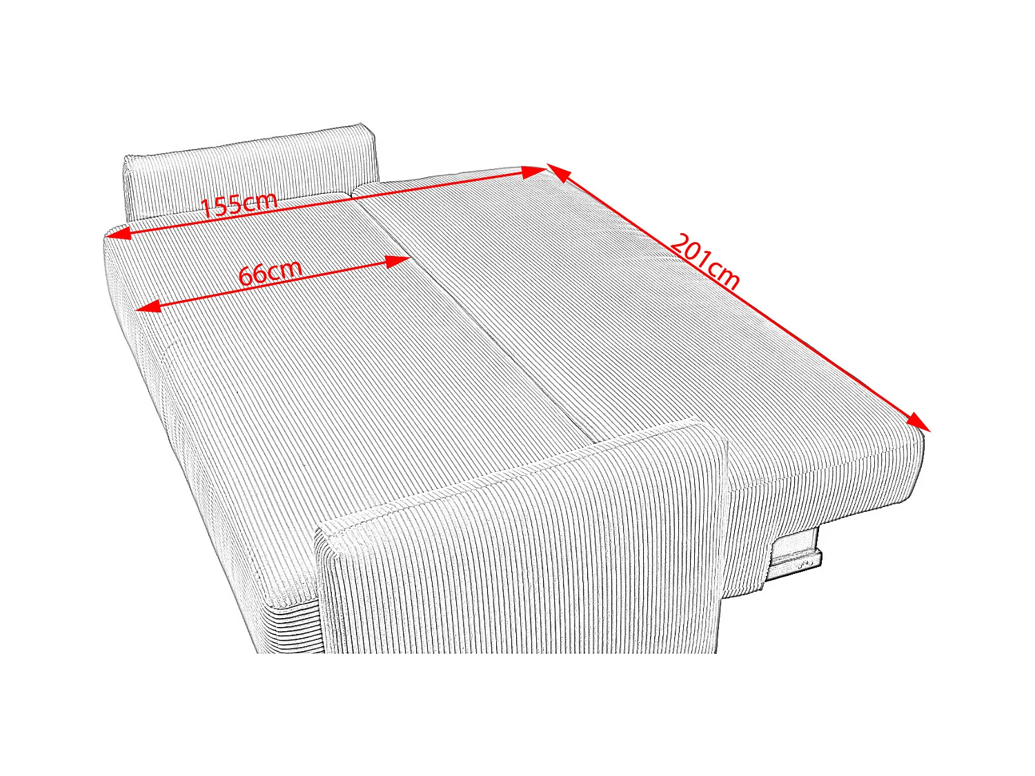 Schlafsofa - Taupe Cord - NEO