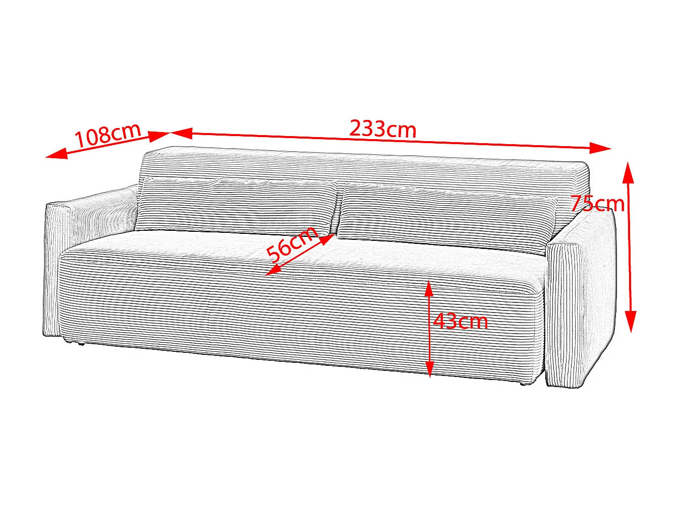 Schlafsofa - Taupe Cord - NEO