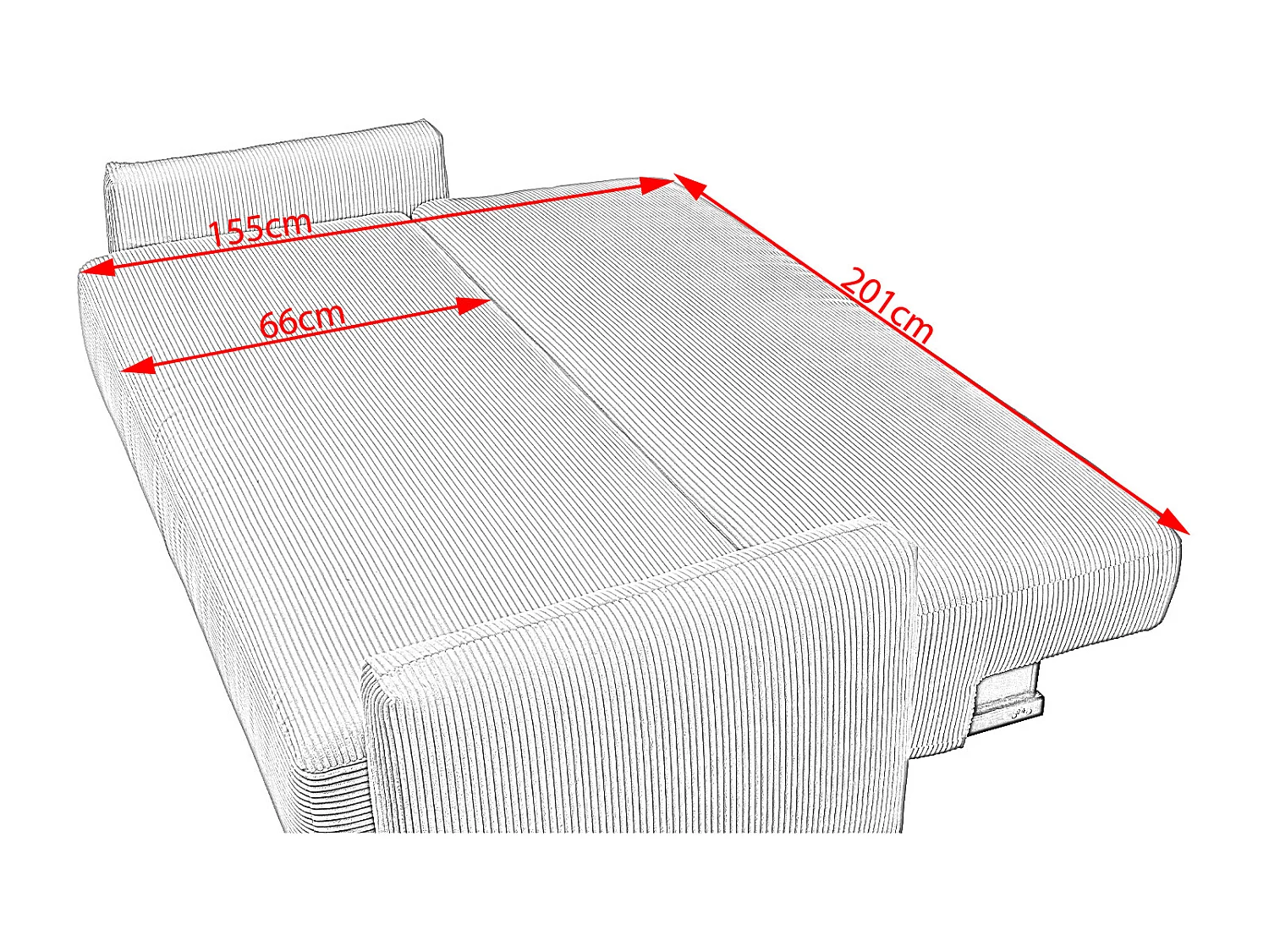 Schlafsofa - Taupe Cord - NEO