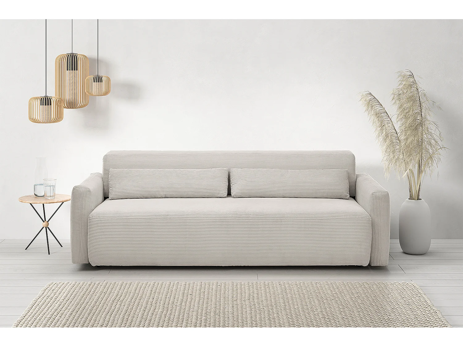 Schlafsofa - Grau Cord - NEO