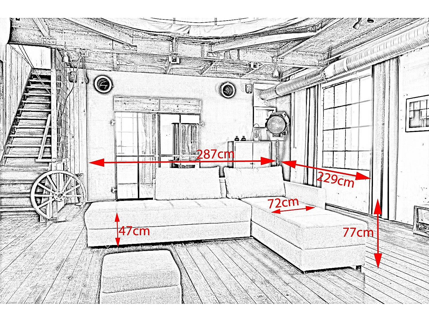 Slaapbank - Grijs Geweven stof - IDA