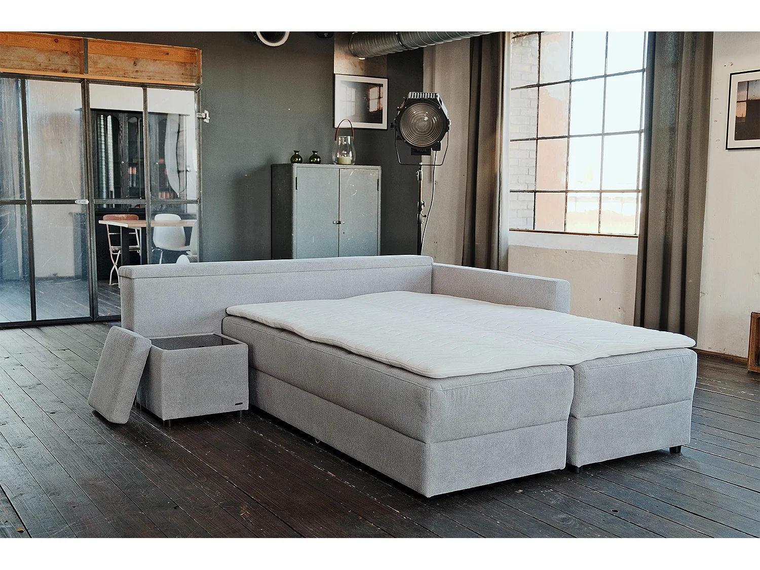 Slaapbank - Grijs Geweven stof - IDA