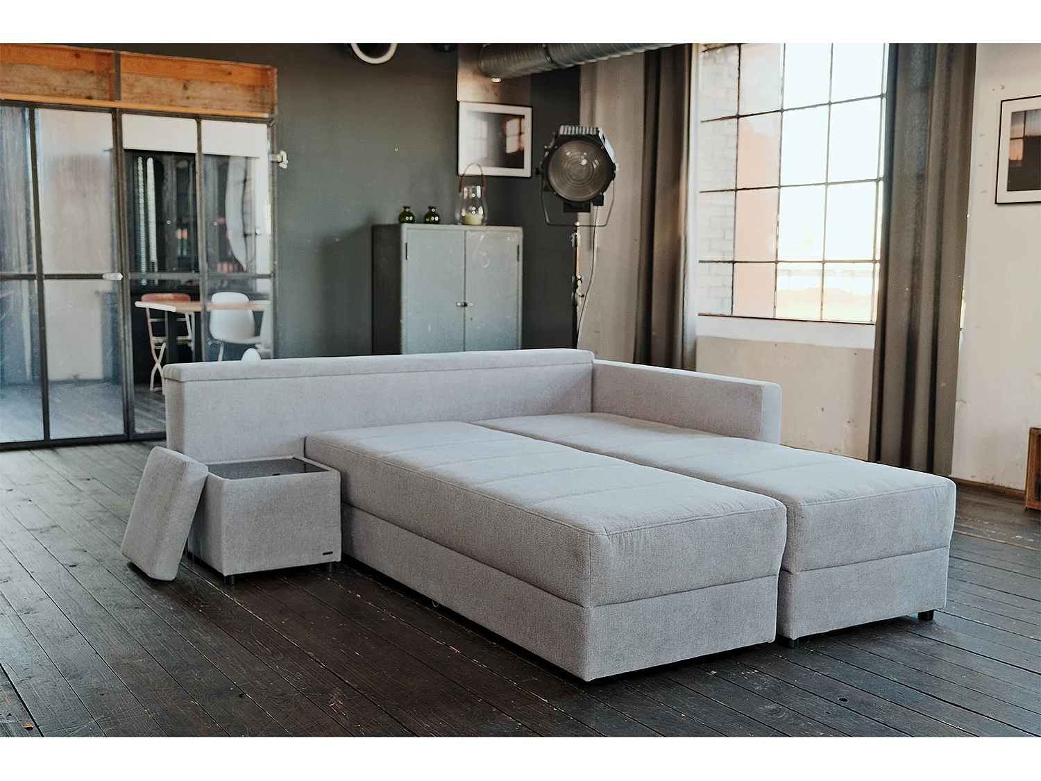 Slaapbank - Grijs Geweven stof - IDA