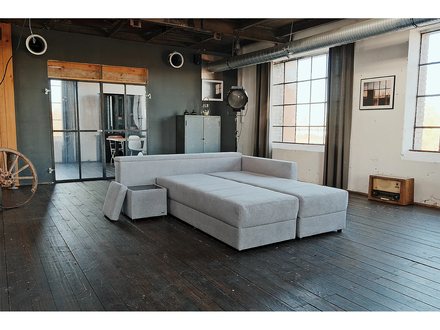 Slaapbank - Grijs Geweven stof - IDA