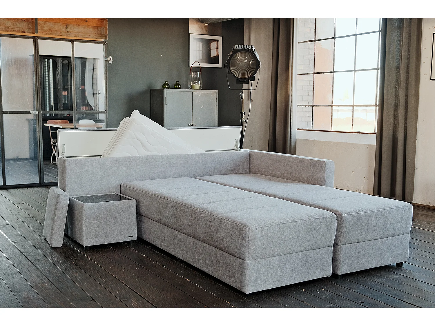 Slaapbank - Grijs Geweven stof - IDA