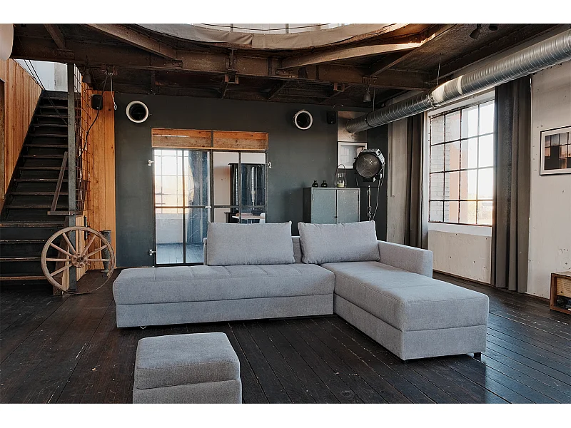 Schlafsofa - Grau Webstoff - IDA