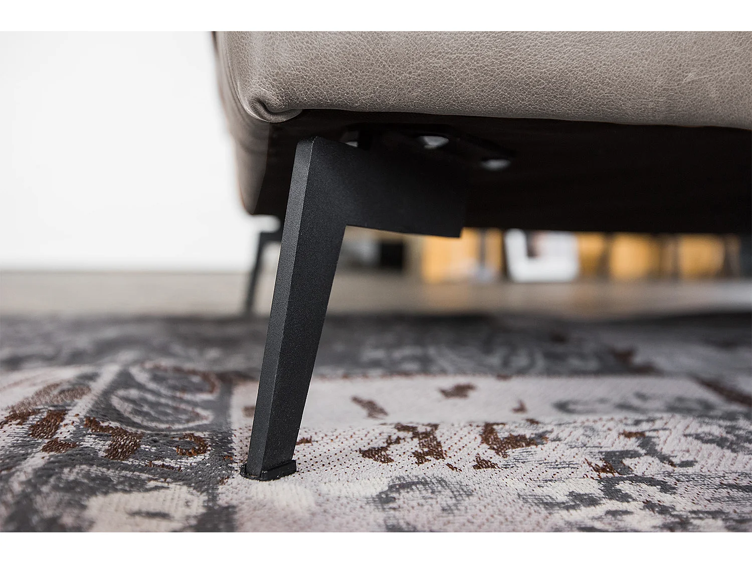 Ecksofa - Hellgrau Leder - BLOOM