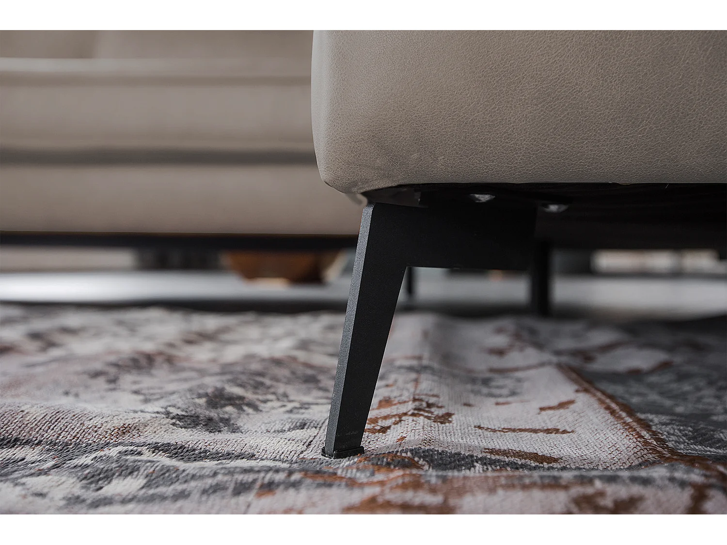 Ecksofa - Hellgrau Leder - BLOOM