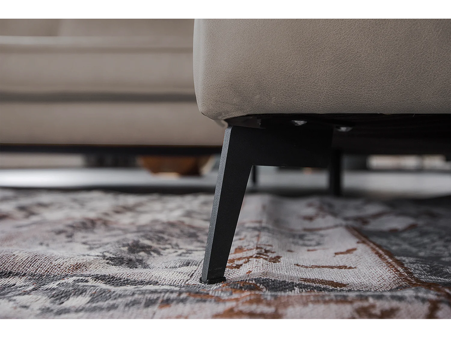 Ecksofa - Hellgrau Leder - BLOOM