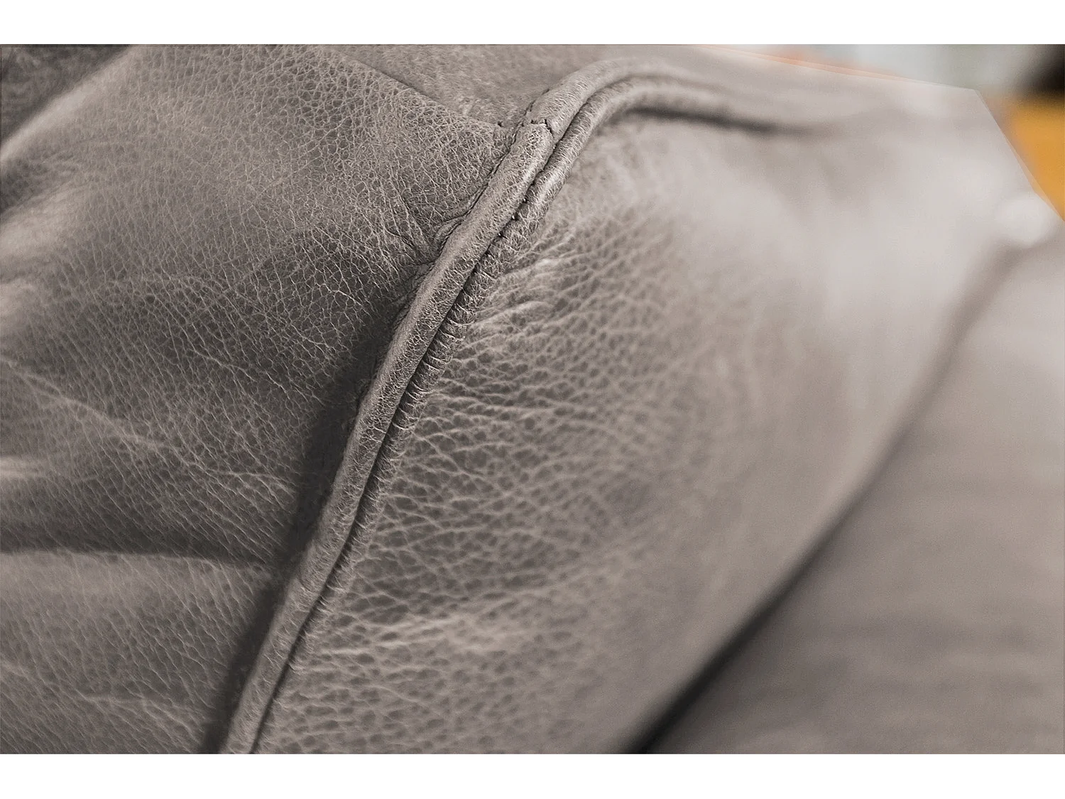 Ecksofa - Hellgrau Leder - BLOOM