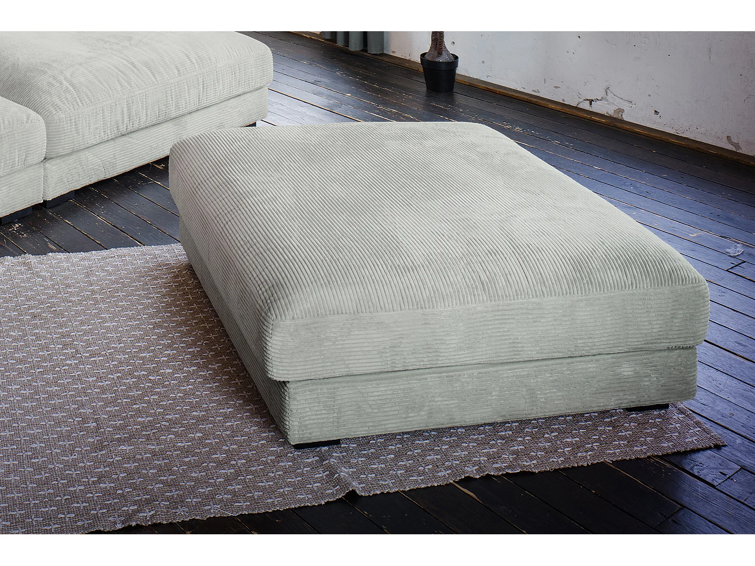 Divano - grigio chiaro Velluto a coste - MADELINE