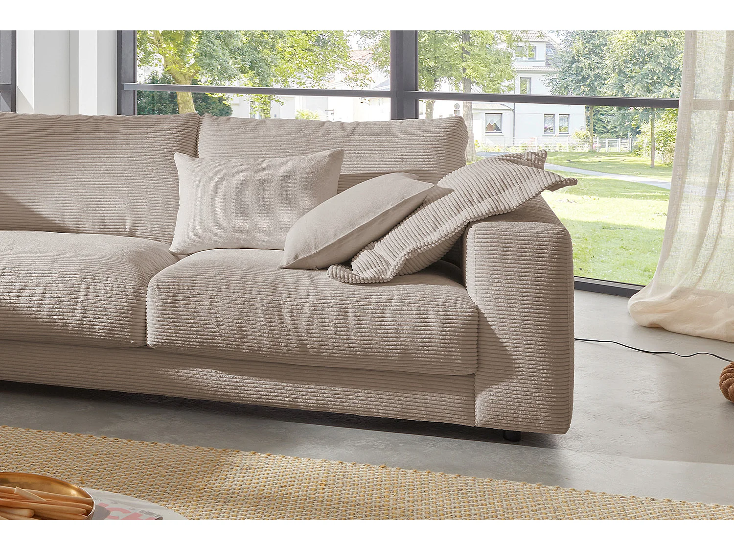 Ecksofa - Taupe Cord - MADELINE